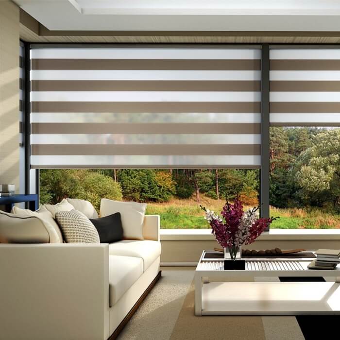 Sliver double roller blinds